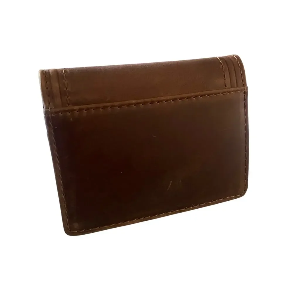 NWT Men’s JUSTIN Front Pocket Genuine Leather Brown RFID Card Wallet 2122825W7